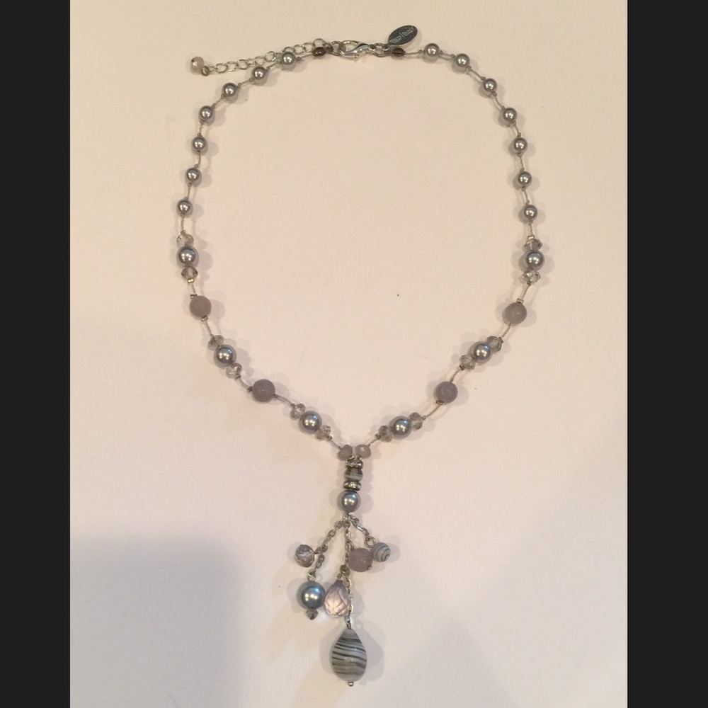 White House Black Market Gray Pearl Necklace